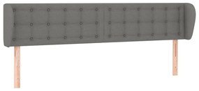 Testiera ad orecchio grigio scuro 163x16x78/88 cm in tessuto