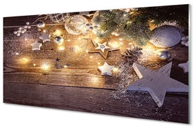 Pannello paraschizzi cucina Palle di Natale, coni, luci 100x50 cm