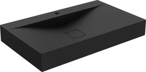 Mexen Poli lavabo da appoggio in conglomerato 1/O 80 x 48 cm, nero - 23028071