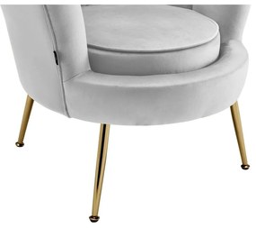 Poltrona grigio chiaro in velluto Kelsey - Støraa