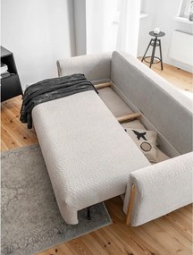 Divano beige allungabile/con contenitore e rivestimento in bouclé 244 cm Arcadova – ELTAP