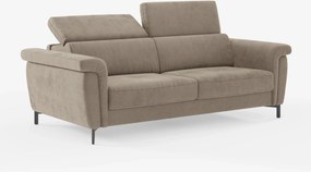 Capri divano letto di design con piedini alti - poggiatesta reclinabili in raffinato tessuto effetto velluto smacchiabile T30