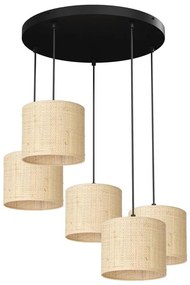 Lampadario a sospensione con filo RATTAN 5xE27/60W/230V rattan