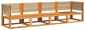 Set divani da giardino 4pz con cuscini legno massello di acacia