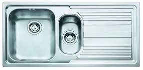 Lavello integrato 1.5 vasche con gocciolatoio a destra FRANKE Logica Line inox L 50 x L 100 cm argento