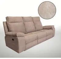 Divano Milano 3 posti 2 recliner manuali beige