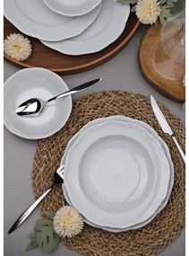 Servizio da tavola 18 pezzi, porcellana bianca