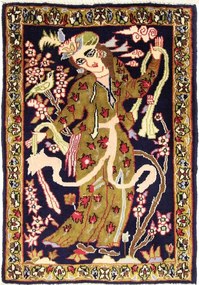 Ghom Tappeto persiano 60x80 Blu (Iran) Annodato A Mano