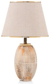 Lampada da tavolo color crema/dorata con paralume in tessuto (altezza totale 50 cm) Yakamoz – Opviq lights