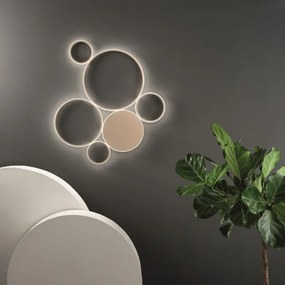 Plafoniera LED POIS in metallo verniciato 93x84 cm Oro