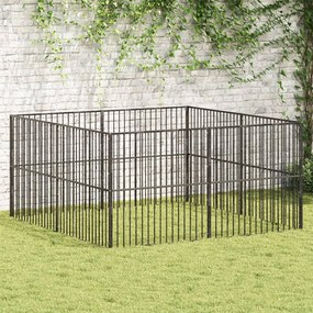 Box Per Cani 8 Pannelli Nero Acciaio Zincato /