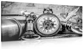 Stampa su tela – Orologi del passato in bianco e nero