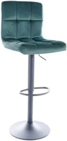 Sgabello da bar C-105 in velluto verde - H 96 cm