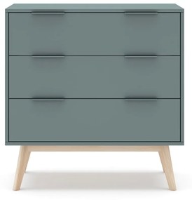 Cassettiera bassa verde-grigio 80x83 cm Pisco - Marckeric