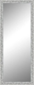 Specchio Camelia rettangolare in legno bianco, argento foglia 170 x 60 cm