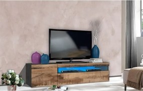 Mobile Porta TV Basso 155x40x36 Con Vano Decoder Ardesia Effetto Legno Daiquiri
