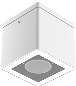 Applique da soffitto Quadrata GU10 IP54 in Alluminio e Vetro