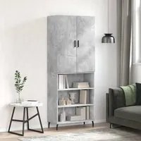 Credenza Grigio Cemento 69,5x34x180 cm in Legno Multistrato 3196087