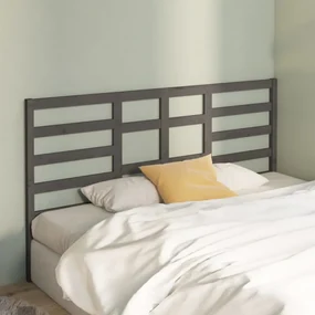 Testiera per letto grigio 206x4x104 cm legno massello di pino