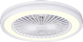 Ventilatore da soffitto LED Rafaga con pale invisibili bianche, struttura bianca, ø 47 cm silenzioso con telecomando INSPIRE