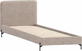 Letto singolo imbottito marrone chiaro con griglia 90x200 cm Barker - Ropez