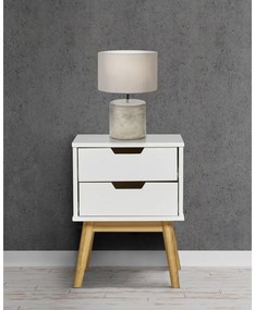 Comodino in legno di pino massiccio bianco Baku - Marckeric