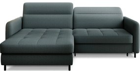 Divano angolare verde polveroso allungabile/con contenitore (con penisola a sinistra/con chaise lounge) e rivestimento in velluto Gomsi – ELTAP