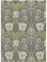 Morris & Co Carta da parati Honeysuckle & Tulip - Charcoal/ Gold
