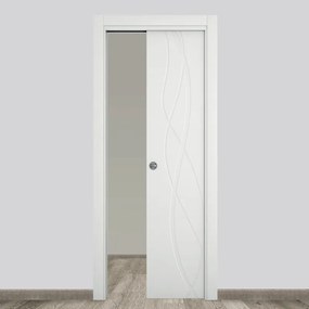 Porta interna scorrevole Dna in legno colore bianco, L 70 x H 210 cm, apertura reversibile
