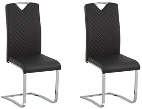 Set di 2 sedie pelle sintetica nero PICKNES Beliani