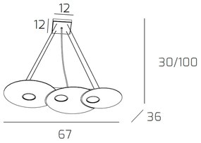 Sospensione Moderna Cloud Metallo Sabbia 3 Luci Gx53