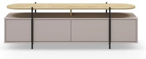 Tavolo TV grigio e beige in rovere 160x48 cm Hinoa - Marckeric