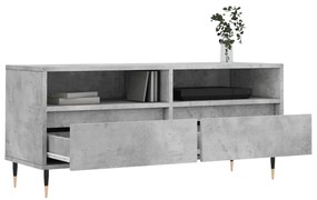 Mobile per tv grigio cemento 100x34,5x44,5 cm legno multistrato