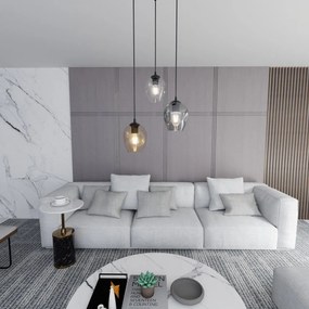 Lampadario a Sospensione in Acciaio e Vetro ISTAR 3 BL PREMIUM 3xE27