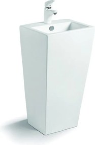 Lavabo monoblocco a terra rettangolare bianco 83.5cm |Litos-75B - KAMALU