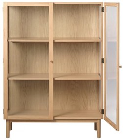 Vetrina in legno di quercia di colore naturale 140x100 cm Elba - Unique Furniture