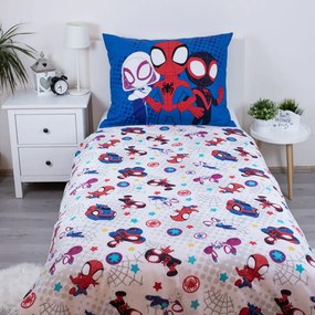 Set copripiumino e federa da bambini blu in cotone per letto singolo 140x200 cm Spidey – Jerry Fabrics