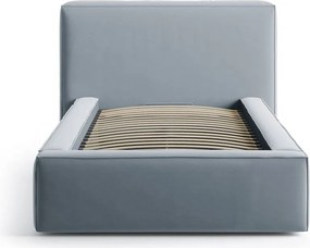 Letto singolo imbottito azzurro con contenitore con rete inclusa 90x200 cm Jodie – Micadoni