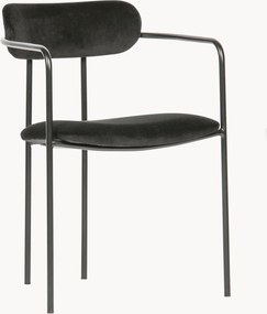 Set di 2 sedie con braccioli impilabili in velluto Elvy