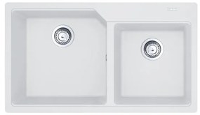 Lavello sopratop 2 vasche FRANKE City fragranite L 50 x L 86 cm bianco