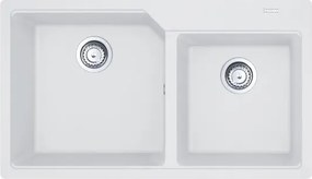 Lavello sopratop 2 vasche in fragranite bianco FRANKE City L 50 x L 86 cm