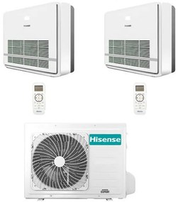 Hisense - Climatizzatore Condizionatore Console Serie Turbo R32 Dual Split Inverter 9000 + 9000 btu con u.e. 2AMW52U4RXC novitá Classe a++/a+