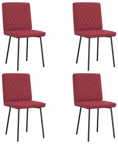 Sedie Da Pranzo 4 Pz Rosso Vino İn Similpelle /