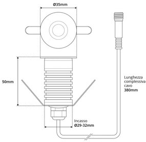 Faretto Segnapasso LED 3W, IP67, Corten, Professional - LED OSRAM Colore  Bianco Caldo 2.700K