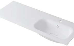 Lavabo a incasso rettangolare vasca a destra L 120.5 x H 15 x P 46 cm in resina bianco opaco