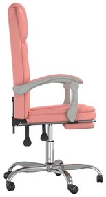 Poltrona da ufficio reclinabile rosa in similpelle