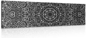Stampa su tela – Mandala dell'amore in bianco e nero