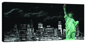 Stampa su tela Statue of Liberty dark sky, multicolore 190 x 90 cm