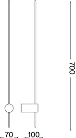 Ideal Lux - Applique a LED ESSENCE LED/12W/230V 3000K 70 cm CRI 90 bianco