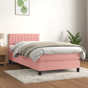Giroletto A Molle Con Materasso Rosa 100x200 Cm İn Velluto /